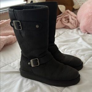 UGG Black Combat Moto Boots with Buckles